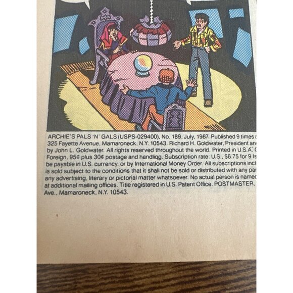 Archie Series #189 Comic July 1987 Classic Edition Bagged Boarded - Picture 3 of 5